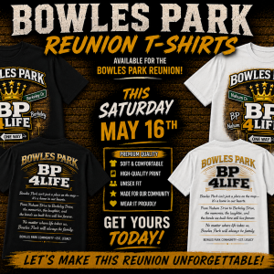 BOWLES PARK REUNION 2026 T-SHIRT