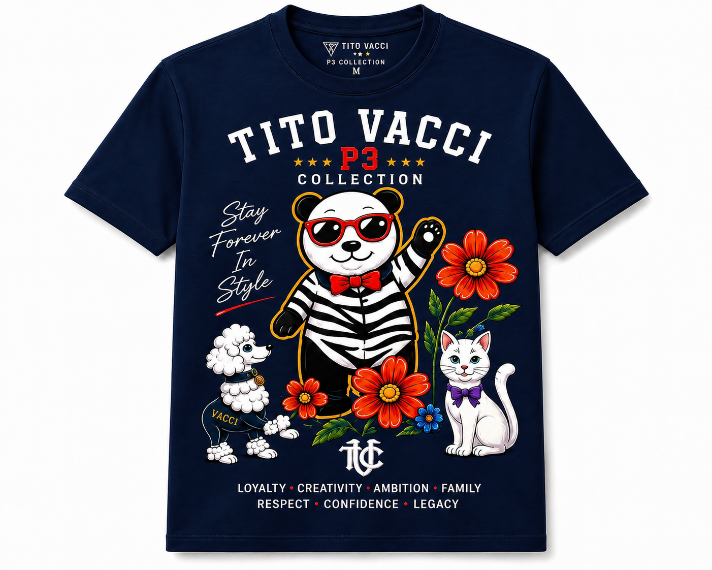 Tito Vacci P3 “Stay Forever In Style” Signature Tee – Panda Edition - Image 2