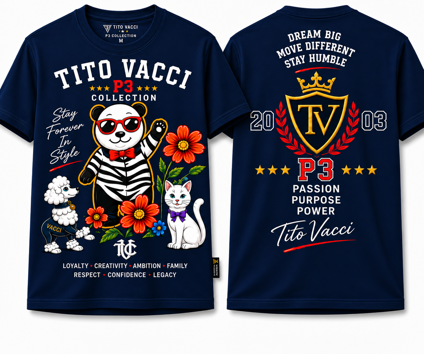 Tito Vacci P3 “Stay Forever In Style” Signature Tee – Panda Edition